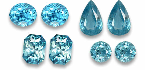 店铺 蓝色锆石对 宝石