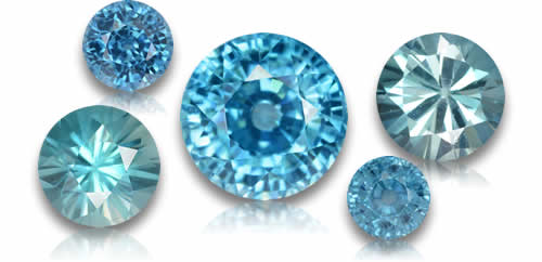 店铺 圆形蓝色锆石 宝石