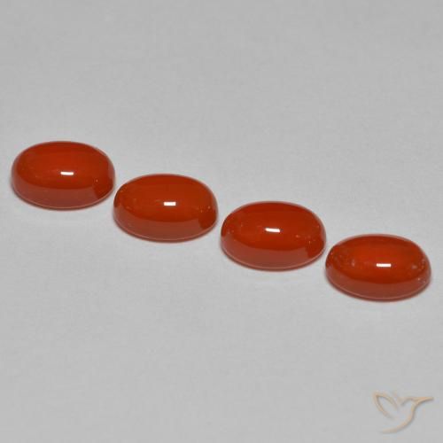 2.4 克拉红玛瑙宝石| 椭圆形切割| 6.2 x 4.1 mm | GemSelect