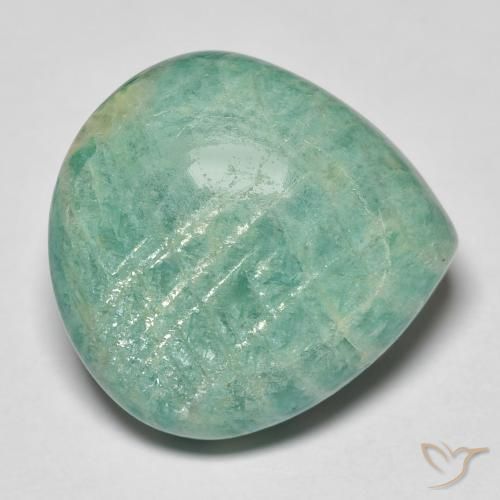 16.97 克拉蓝绿色天河石宝石| 梨形松散天河石来自马达加斯加| 天然未经 