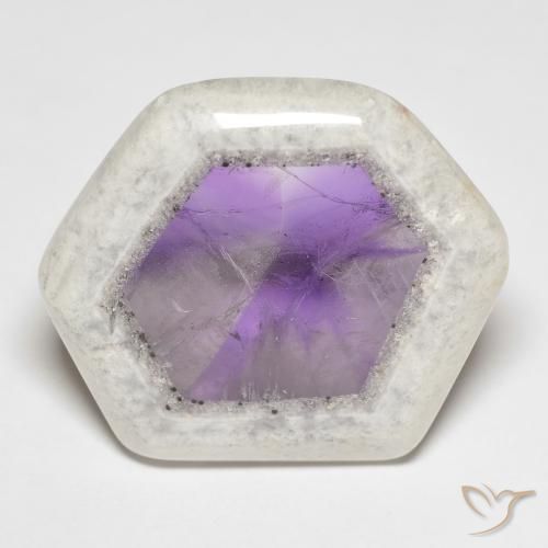 25.02 克拉紫水晶晶洞切片宝石| 26.1 x 21.5 mm | GemSelect