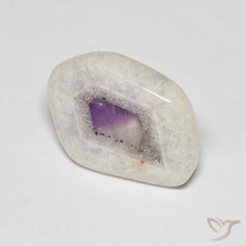 22.06 克拉紫水晶晶洞切片宝石| 20.7 x 20.3 mm | GemSelect