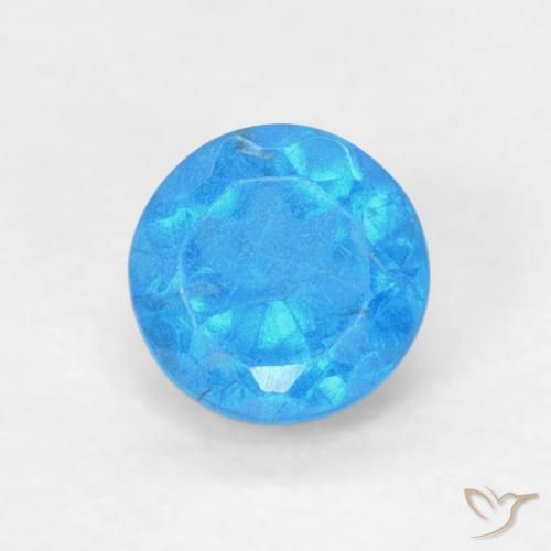 0.38 克拉蓝色磷灰石宝石| 圆形切割| 3.5 mm | GemSelect
