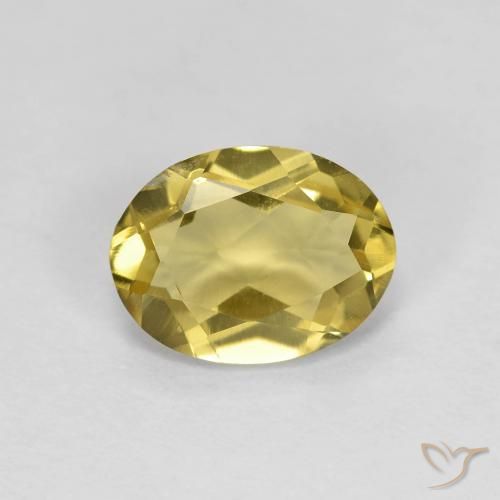 0.91 克拉黄色绿柱石宝石| 椭圆形切割| 7.8 x 5.7 mm | GemSelect