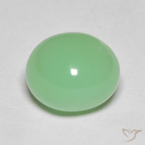 选购3.38 克拉椭圆形绿玉髓宝石| 10.1 x 9.2 mm | GemSelect