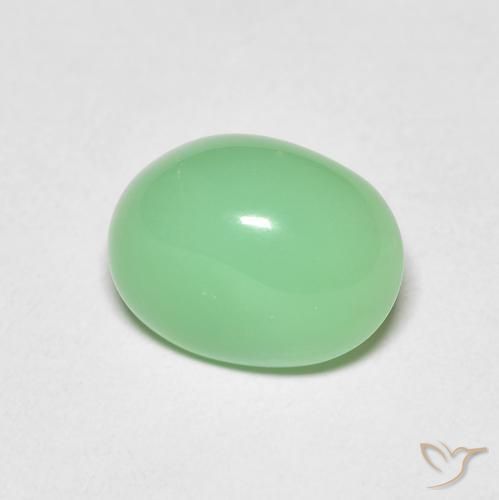 选购4.08 克拉椭圆形绿玉髓宝石| 11.2 x 8.3 mm | GemSelect