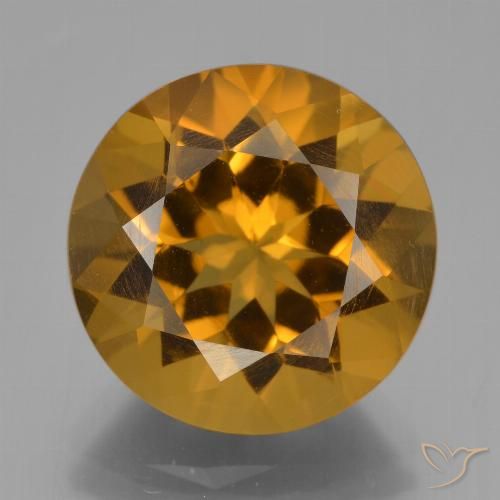 5.3 克拉黄色黄水晶宝石| 圆形散装黄水晶来自巴西| 天然未经处理的宝石 