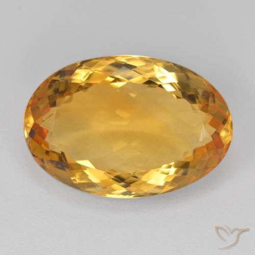 11.75 克拉黄色黄水晶宝石, 椭圆形 散装黄水晶 来自巴西, 天然未经处理的宝石, 18.8 x 12.8 mm