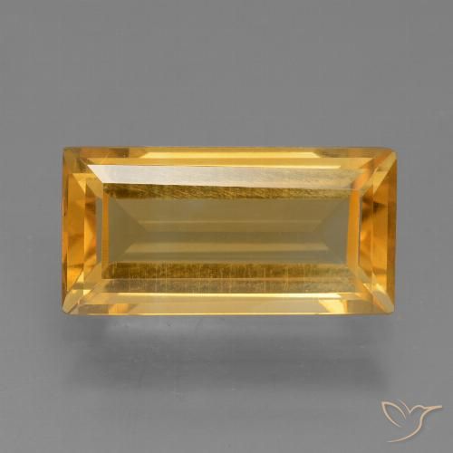 2.77 克拉黄色黄水晶宝石| 长方形切割| 11.9 x 6.1 mm | GemSelect