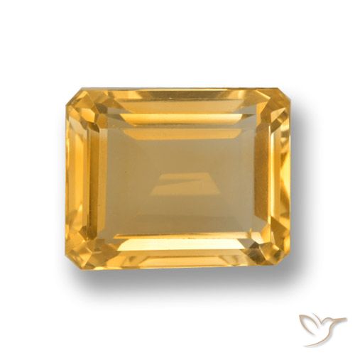 1.85 克拉黄色黄水晶宝石| 八角形切割| 8.8 x 6.9 mm | GemSelect