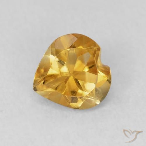 0.66 克拉黄色黄水晶| 心形切割来自巴西| 天然未经处理的宝石, ID: 705847
