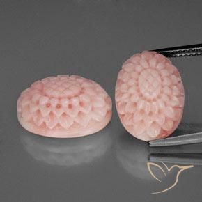 14.42 克拉粉红色珊瑚宝石| 雕刻| 15.3 x 10.7 mm | GemSelect