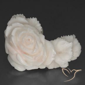 40.1 克拉白色珊瑚宝石| 雕刻| 32.2 x 24.1 mm | GemSelect
