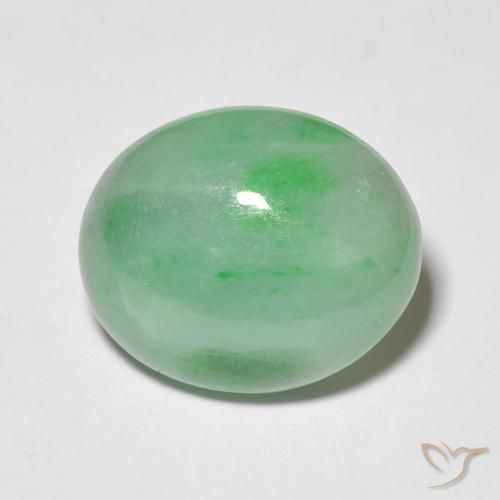 4.69 克拉绿色翡翠宝石| 椭圆形切割| 11.9 x 9.9 mm | GemSelect