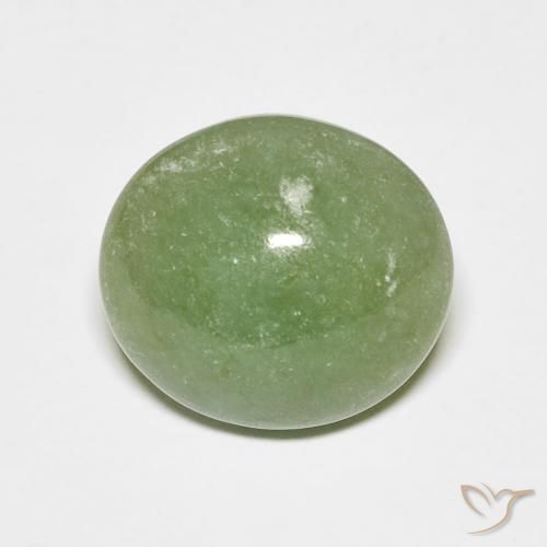 6.79 克拉绿色翡翠宝石| 椭圆形切割| 11.9 x 10.8 mm | GemSelect