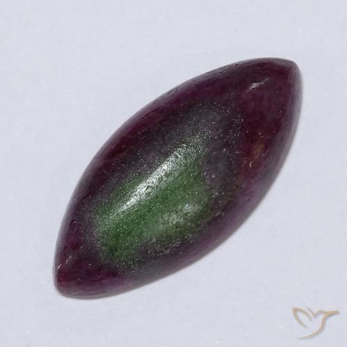 7.4 克拉马眼形红宝石-黝帘石宝石| 19.1 x 8.3 mm | GemSelect