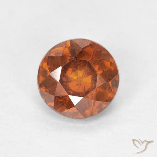 1.06 克拉橙色闪锌矿宝石| 圆形切割| 6 mm | GemSelect