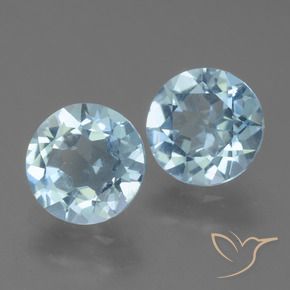 4.39 克拉天蓝色托帕石宝石, 圆形 散装托帕石 来自巴西, 天然宝石, 8.2 mm
