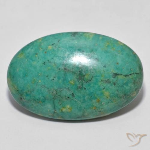 22.58 克拉蓝绿色绿松石| 椭圆形切割来自美国| 天然未经处理的宝石, ID 
